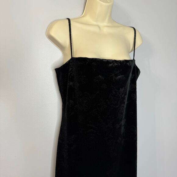 Reformation Elise Floral Velvet Knit Midi  Dress Black Casual Wardrobe Womens XL - Picture 5 of 14